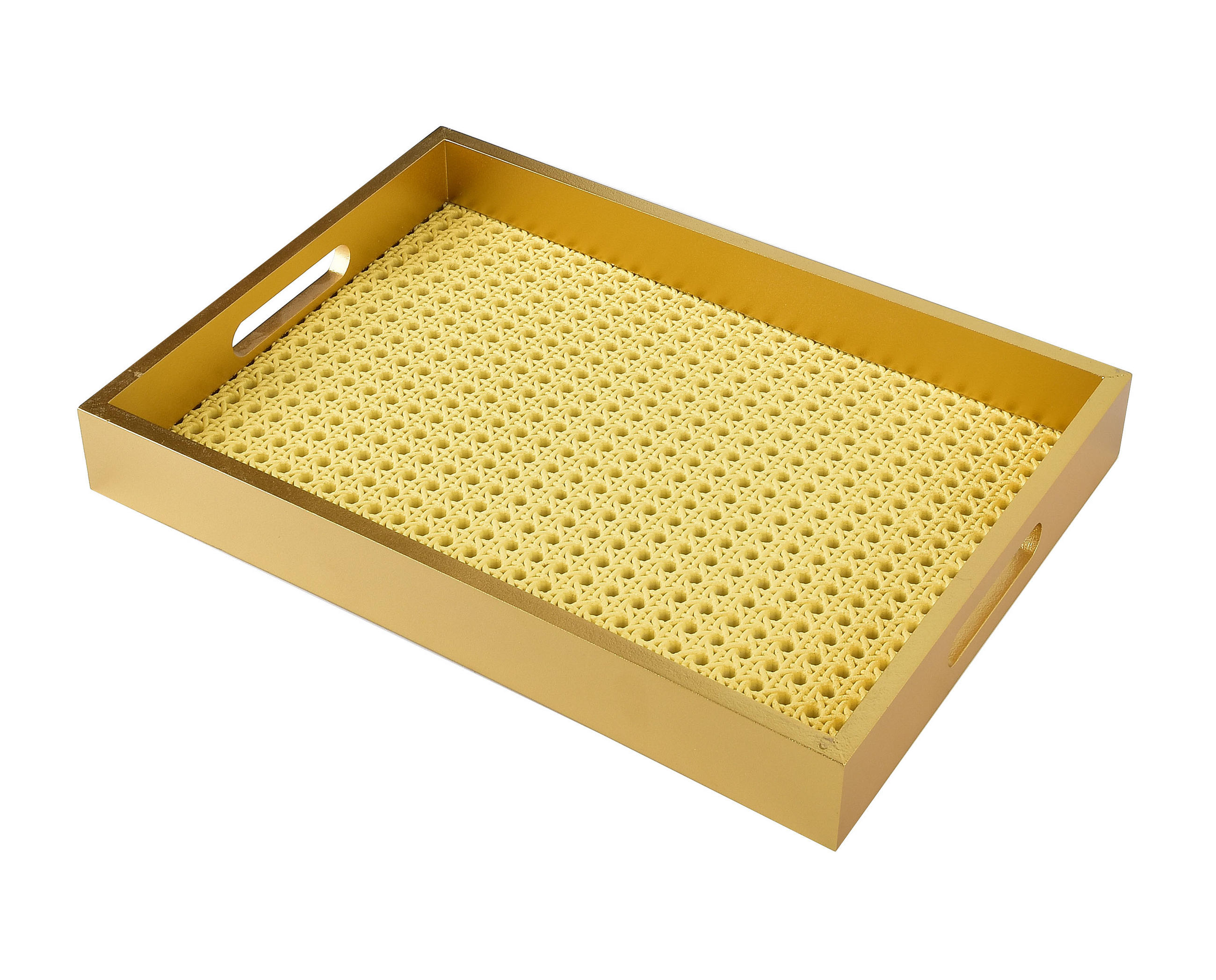 TABLETT Daz Gold 37/27/6 cm Holz - Goldfarben, Holz (6cm) - Mondex