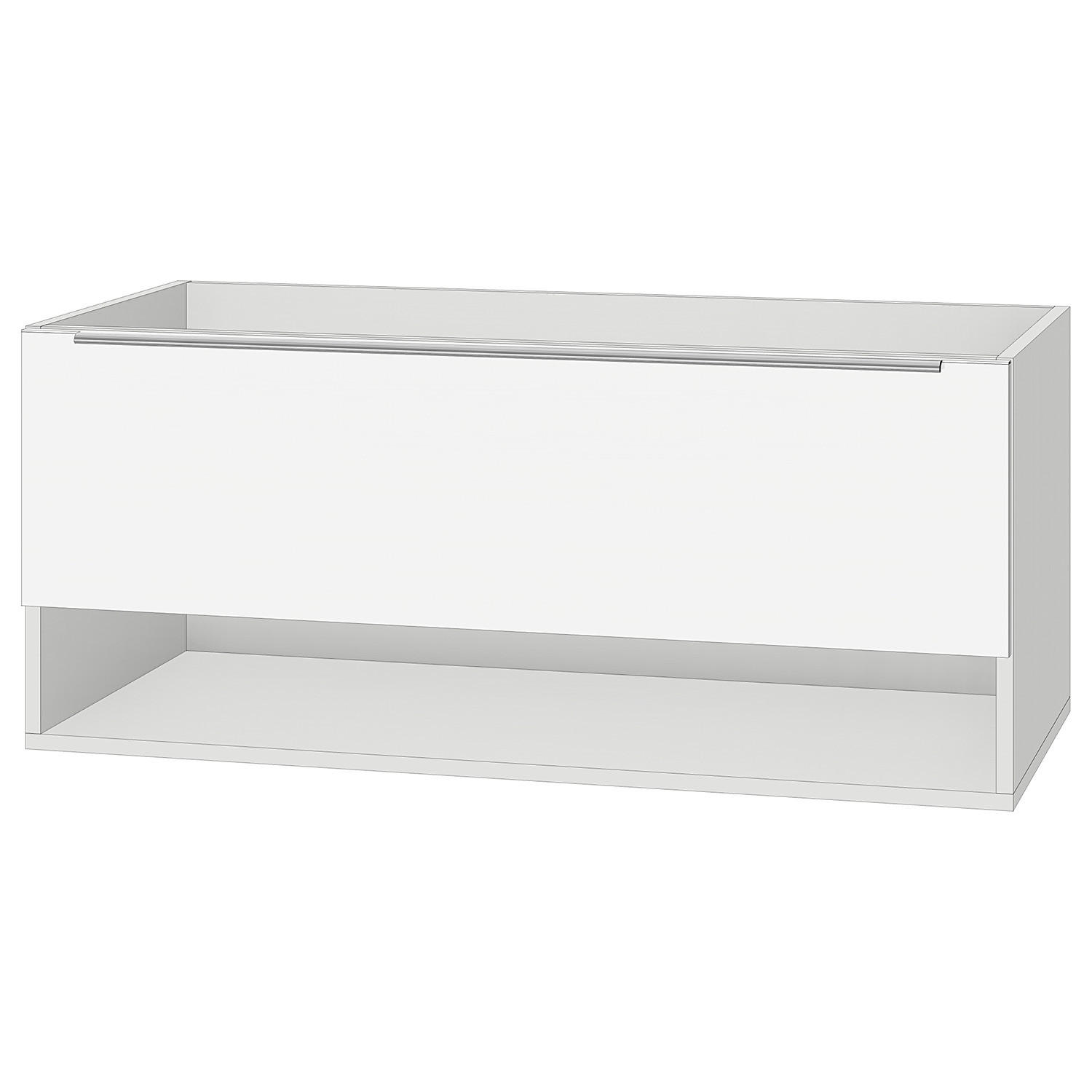 WASCHTISCHUNTERSCHRANK - Holzwerkstoff - Weiß Hochglanz, Holzwerkstoff (100/43/47cm) - home24