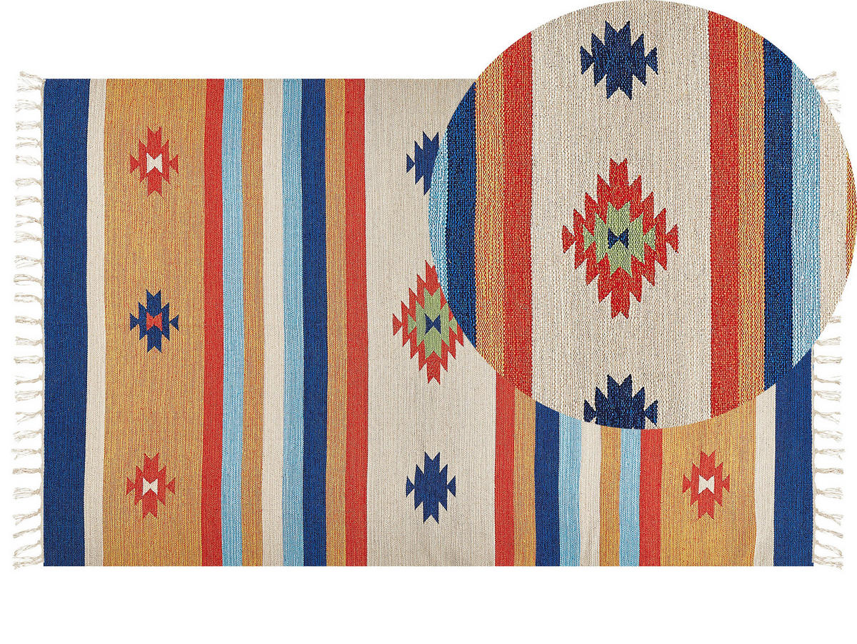 KELIM-TEPPICH Taronik 200/140 cm - Multicolor, Textil (140/200cm) - Beliani