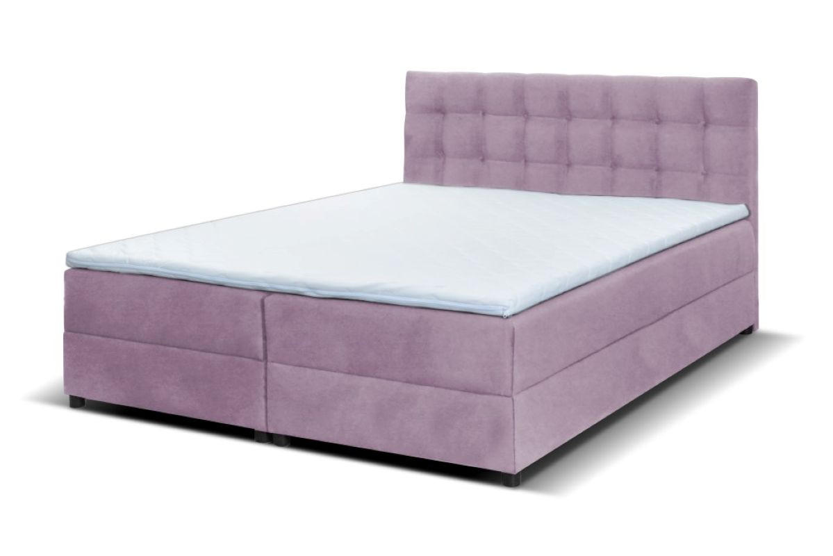 BOXBETT Malmo 200x200 cm mit Topper, zwei Bettkästen und Matratze, rosa - Rosa, Kunststoff (200/200cm) - Margaret Hadas24