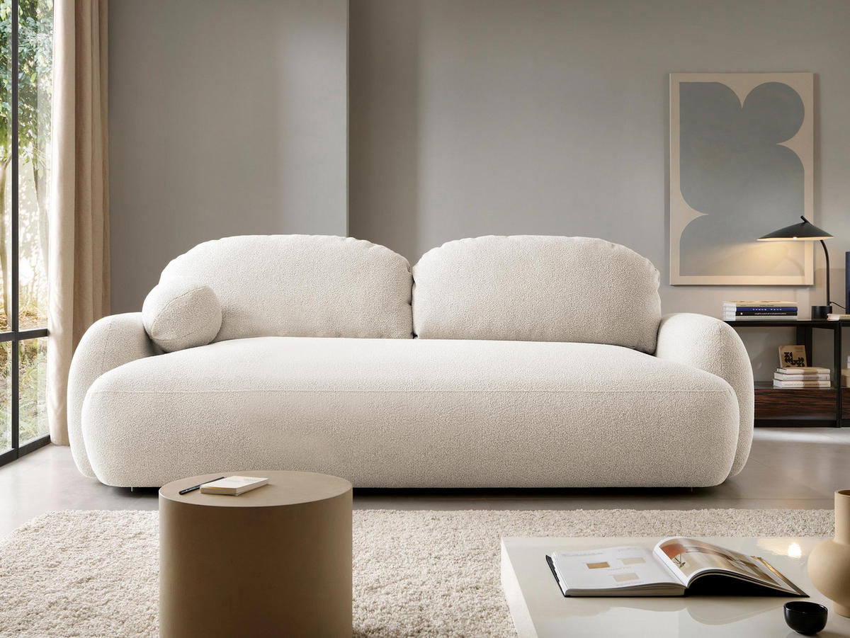 SCHLAFSOFA Mayo - Creme/Schwarz, Holzwerkstoff/Kunststoff (256/85/115cm) - MIRJAN24