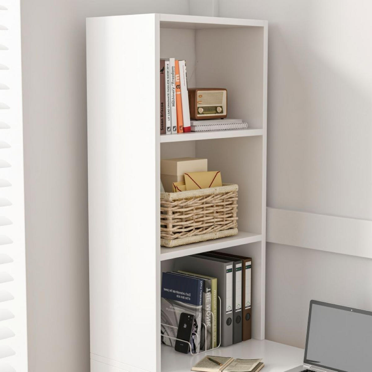 SCHREIBTISCH, weiß 125/50/181 cm - Weiß, Holzwerkstoff (129/55/13cm)