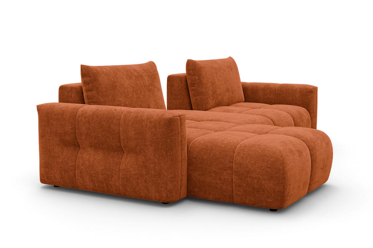 ECKSOFA VERONA 4-Sitzer LINKS, Orange - Schwarz/Orange, Holz/Textil (282/173cm) - Courtois Laville