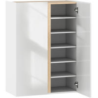 SCHUHSCHRANK mit Soft-Close, 6 Ebenen, griffloses Design und verstellbaren Regalen, Weiß - Weiß, Holz (70/95/35cm) - Redom