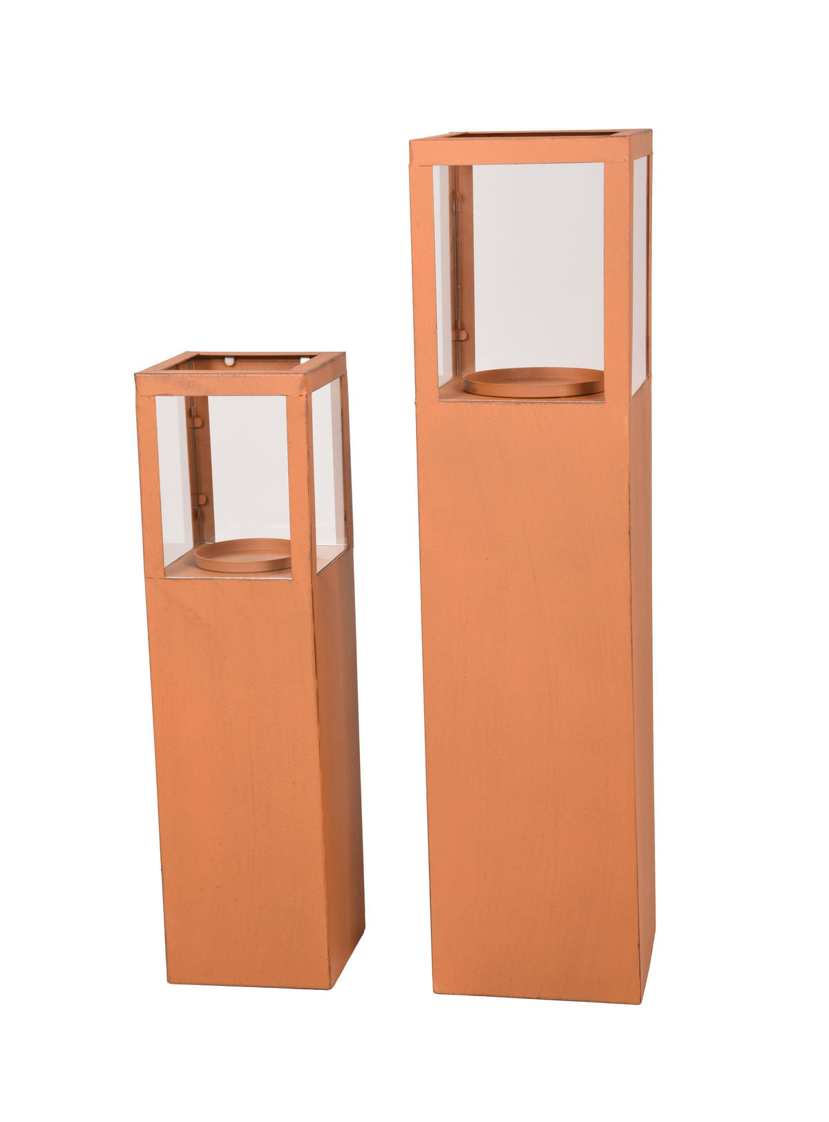 KERZENSTÄNDER Sofia 2er Set Metall Rostfarben 74x18x18cm - Rostfarben, Metall (18/74/18cm) - DELUKE