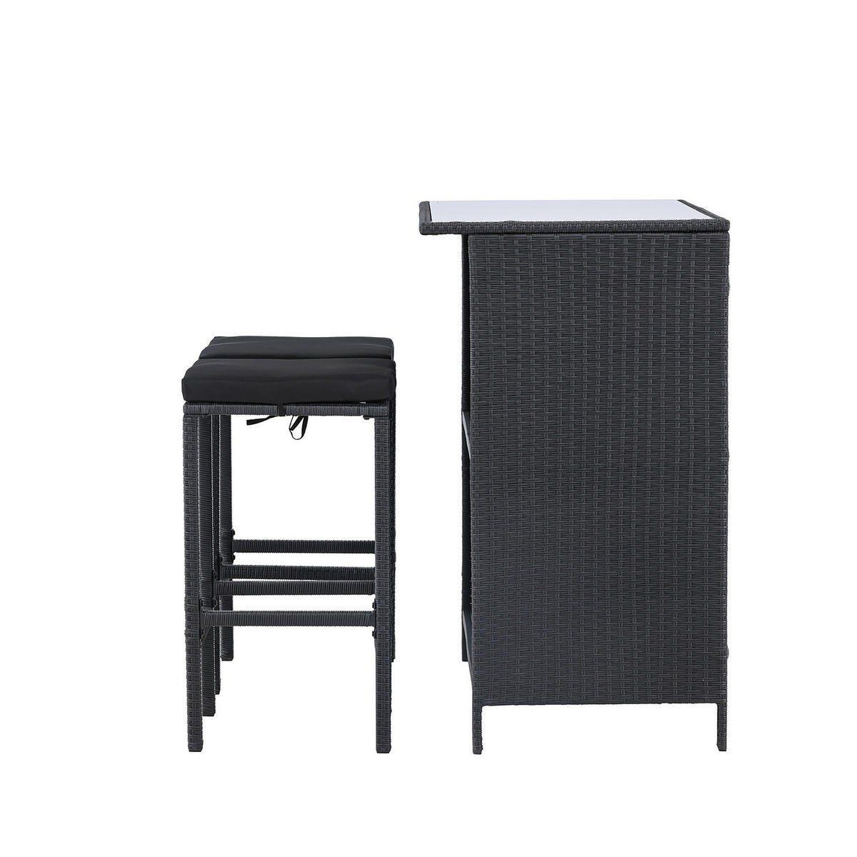 OUTDOOR BARLOUNGE - Schwarz - Polyethylen - 60 x 105 x 100 cm - Schwarz, Kunststoff - home24