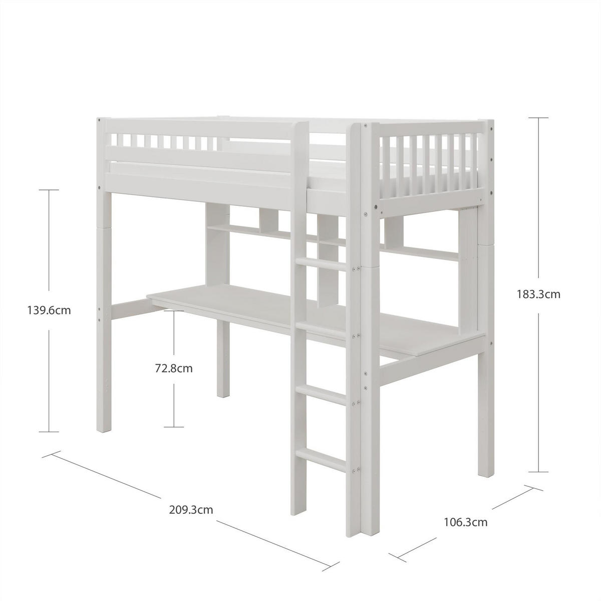 HOCHBETT NORDIC DREAM Weiß 209x106x183 cm - Weiß, Holz - FURNLUX