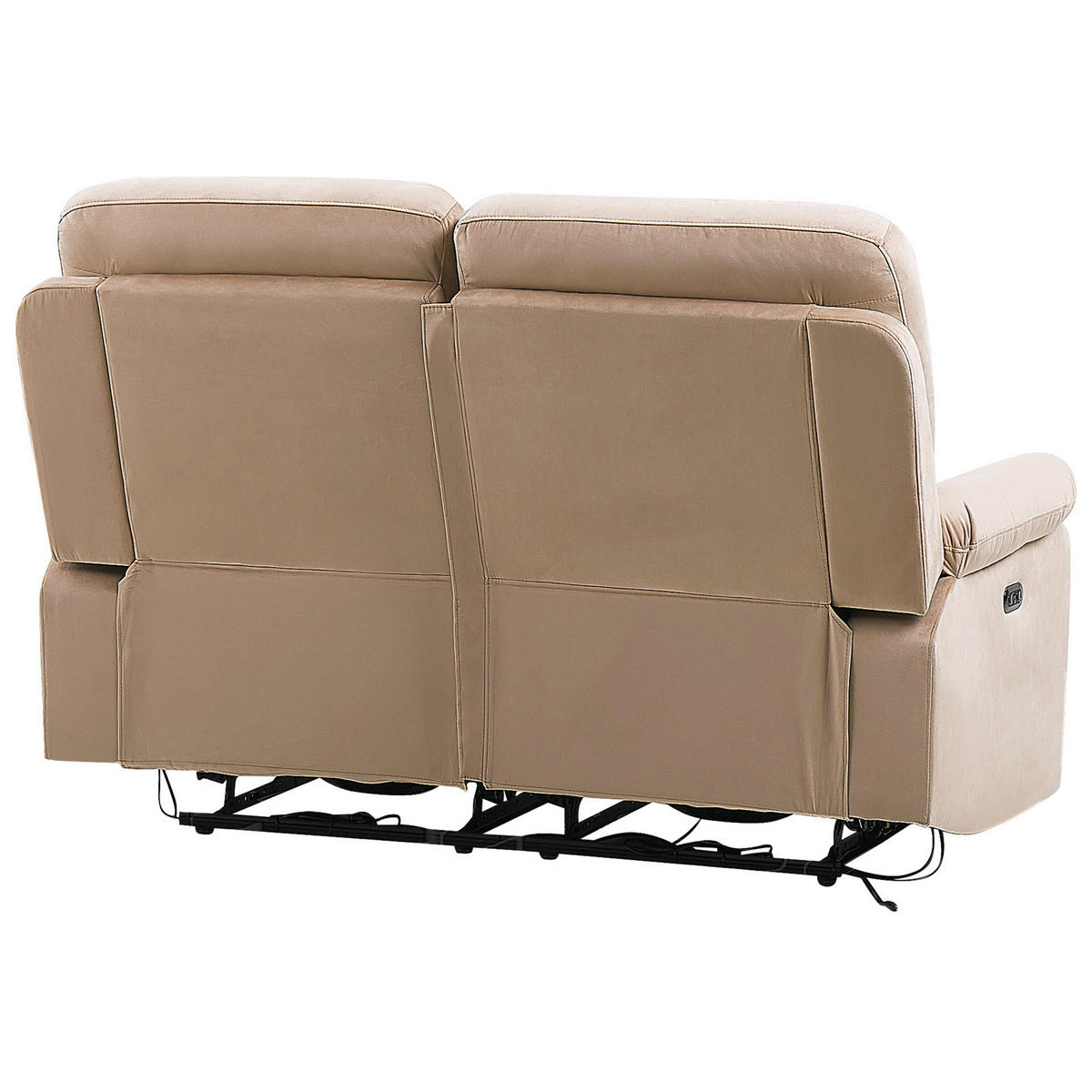 2-SITZER-SOFA mit LED-Beleuchtung Samtstoff Beige Bergen - Beige, Textil (146/101/73cm) - Beliani