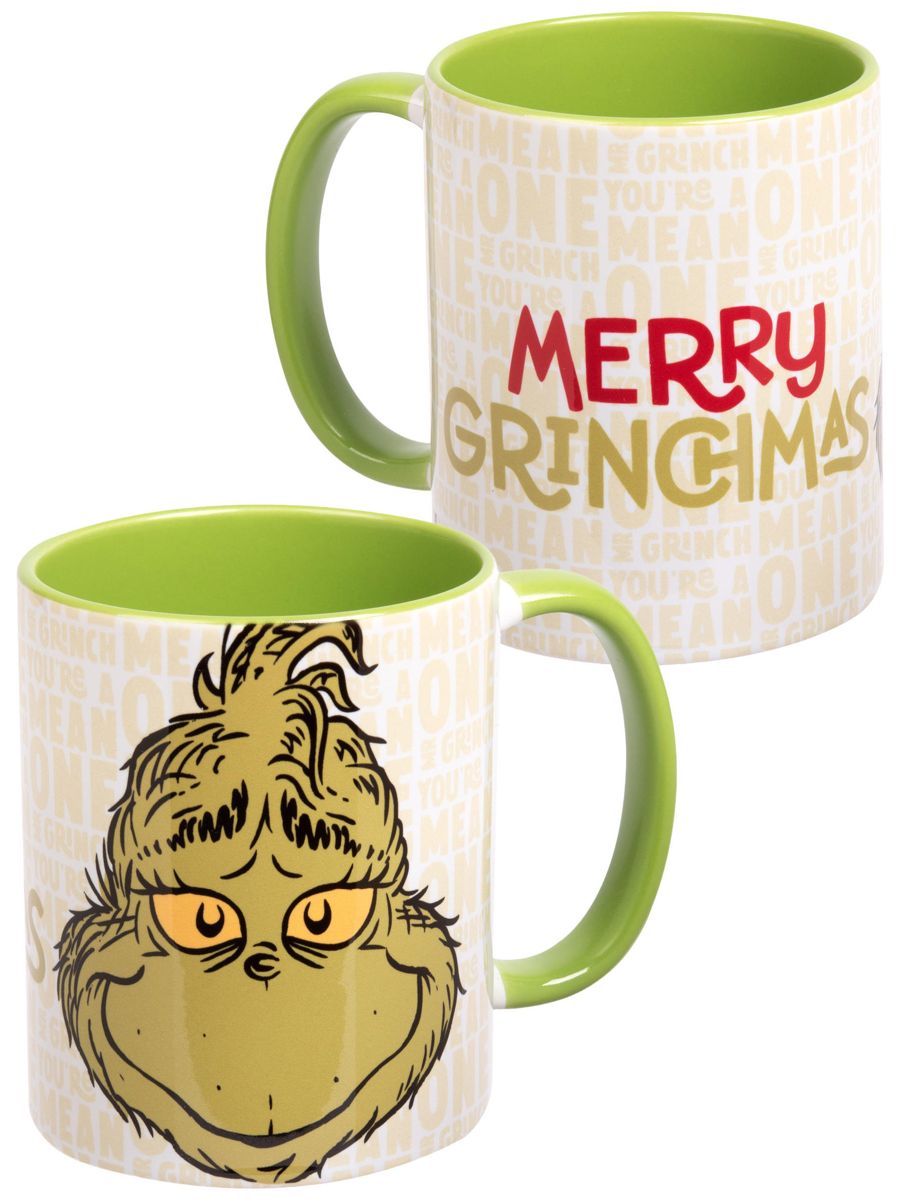 KAFFEEBECHER The Grinch Merry Grinchmas Weiß 320 ml - Weiß, Keramik (0.32L) - United Labels
