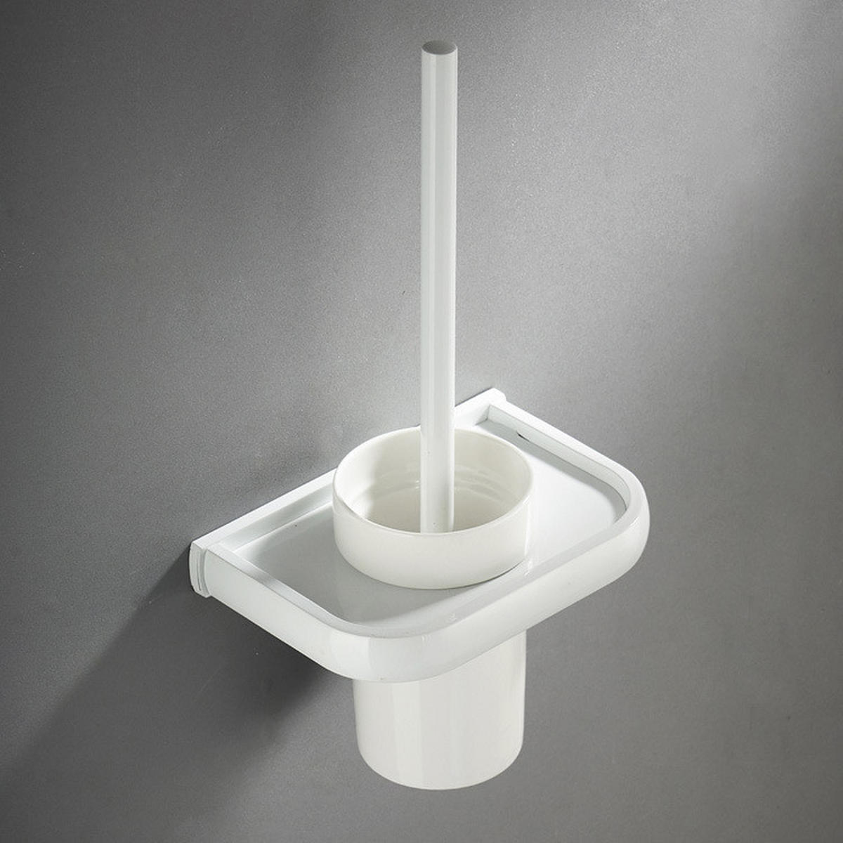 TOILETTENBÜRSTENHALTER – Weiß (17 x 10,5 x 36,5 cm) - Weiß, Metall (19.5/36/13cm)