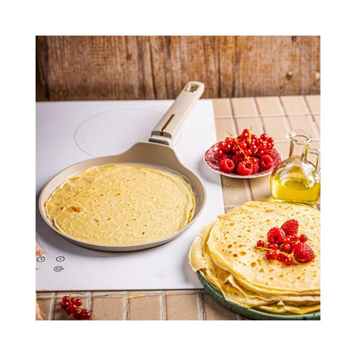 CRÊPEPFANNE Grau 24/24/1.7 cm 63860 - Grau, Metall (24cm) - Klausberg 