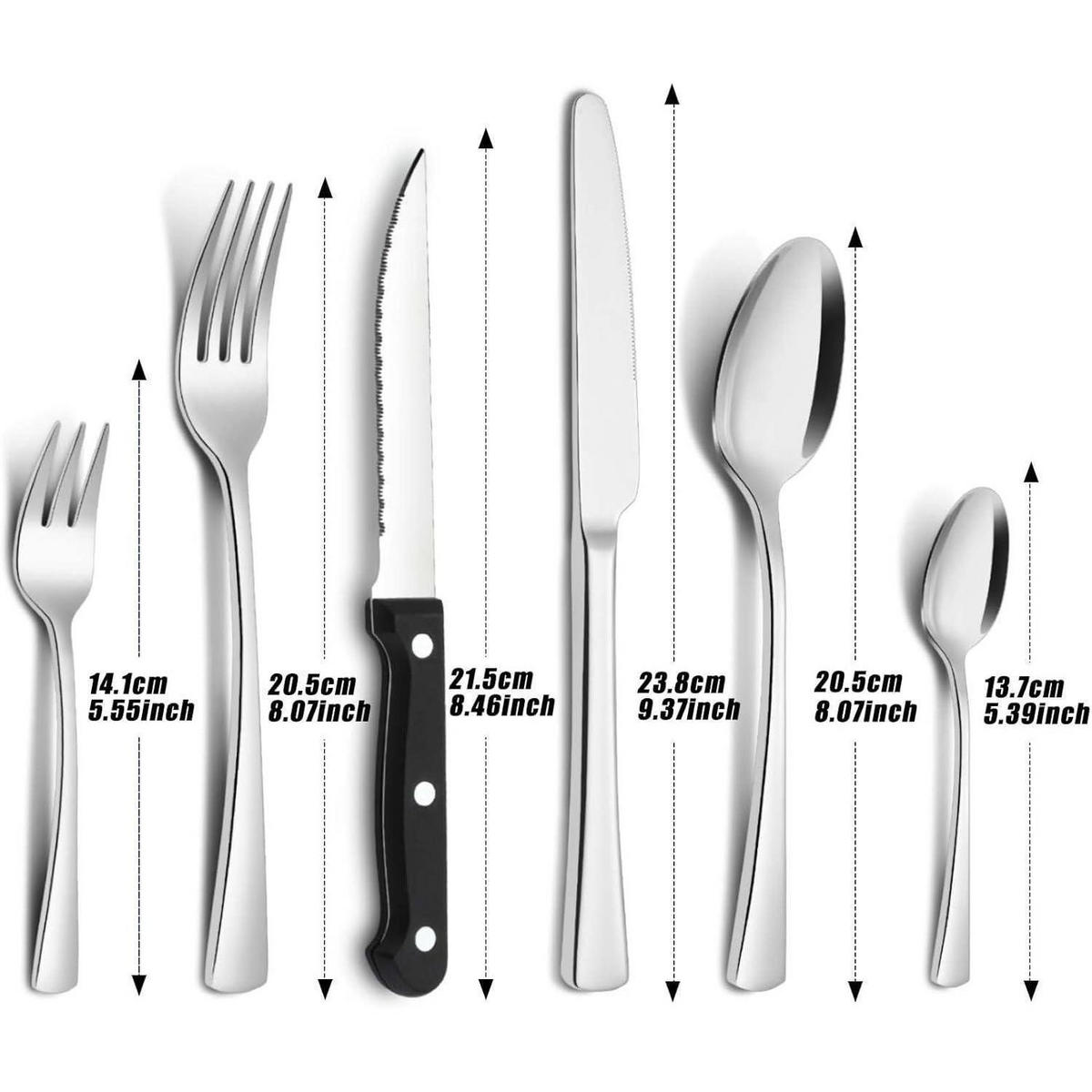 BESTECKSET 36-teilig für 6 Personen Edelstahl spülmaschinenfest - Silberfarben, Metall