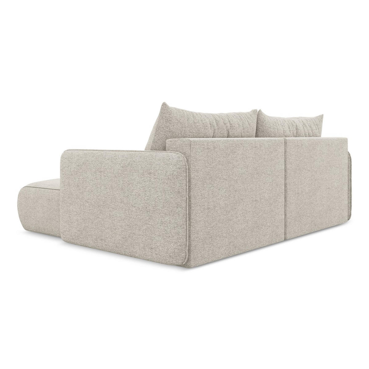 ECKSOFA mit Schlaffunktion Chenille Stoff Grau - Silberfarben/Schwarz, Kunststoff/Textil (207/148cm) - LaMiaSofa