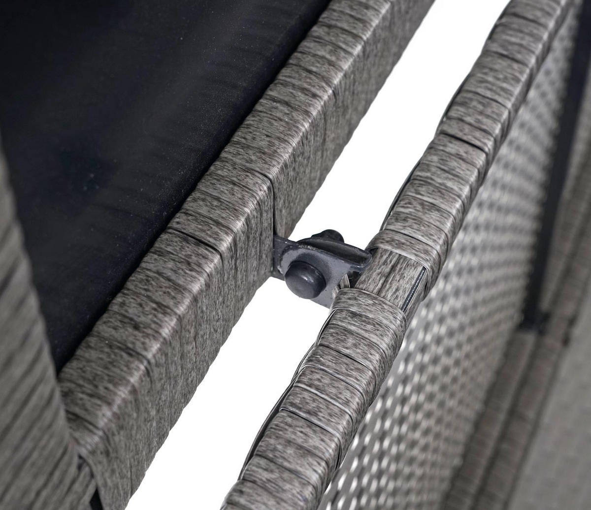 KISSENBOX aus Poly-Rattan HxBxT 63x135x52cm Basic grau 320L - Grau, Kunststoff (135/63/52cm) - PROREGAL