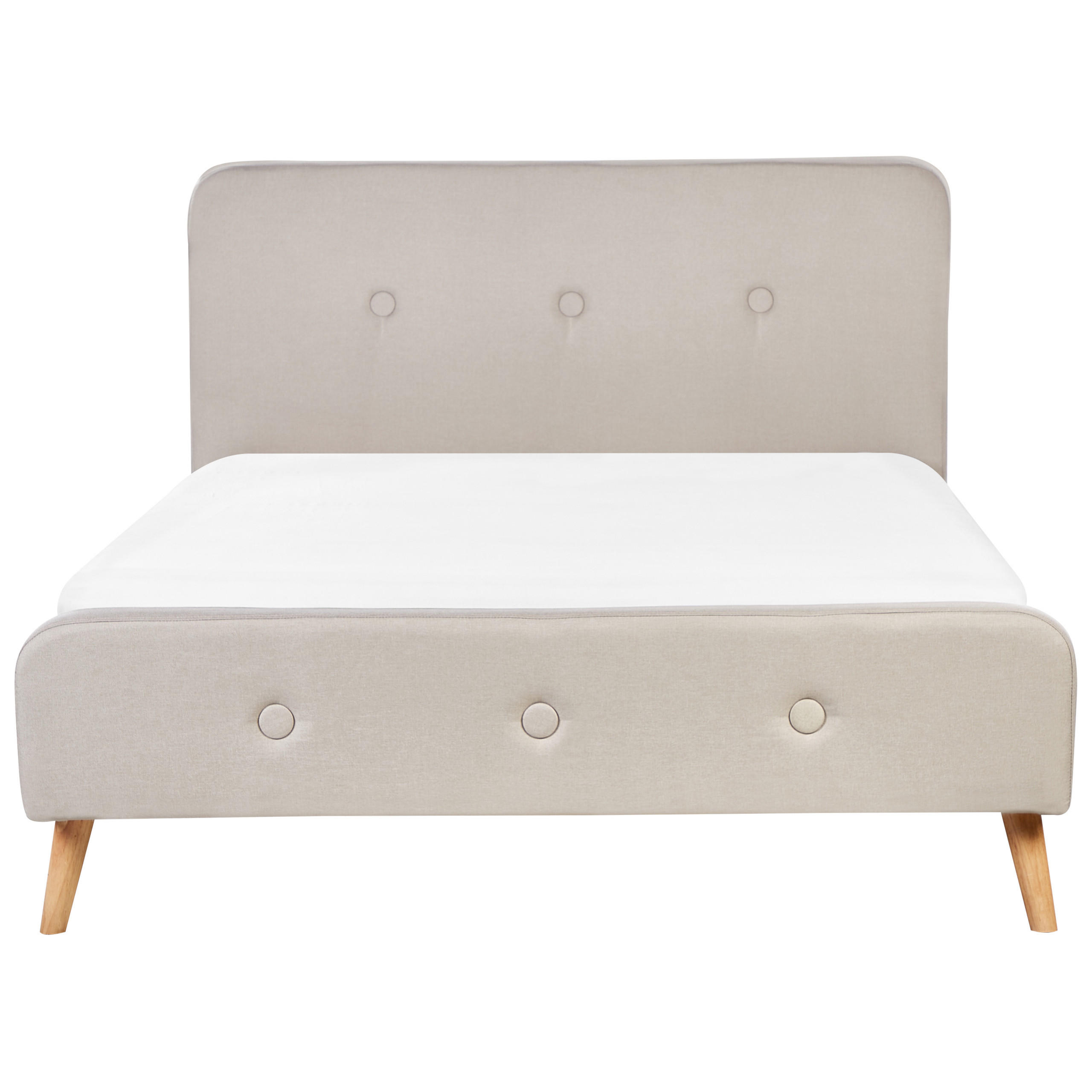 POLSTERBETT mit Lattenrost 140x200 cm Beige Rennes - Beige, Textil (140/200cm) - Beliani