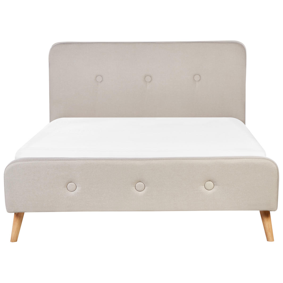 POLSTERBETT mit Lattenrost 140x200 cm Beige Rennes - Beige, Textil (140/200cm) - Beliani