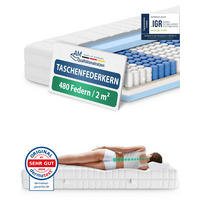 TASCHENFEDERKERNMATRATZE 140/200 cm H3 - 20cm Höhe & Toledo Bezug - Weiß, Textil (140/200cm) - AM Qualitätsmatratzen