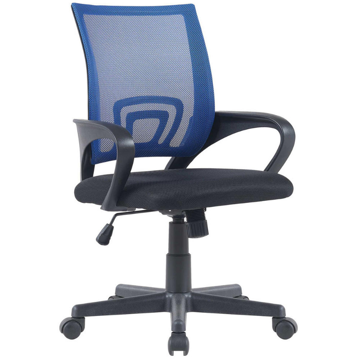 BÜROSTUHL Ergonomisch ZEOS Schreibtischstuhl mit Netzbespannung | Blau - Blau, Leder/Kunststoff (54/88/56cm) - DELUKE