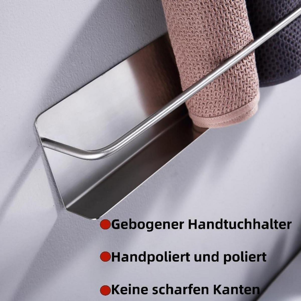 HANDTUCHHALTER Edelstahl Gebürstet 40 cm - Multicolor, Metall (7/9/40cm)