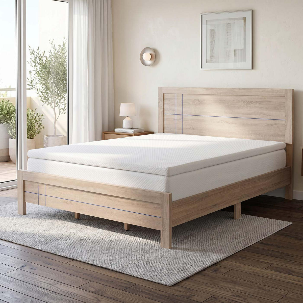 MATRACOVÝ NÁSTAVEC Z STUDENEJ PENY E6, biely - biela, textil (200/180/10cm) - MCW