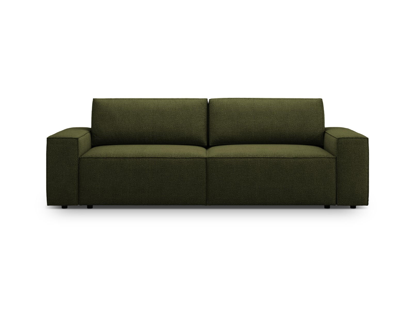 SOFA ausklappbar mit Bettkasten Jodie aus Boucle dunkles olivgrün 3 Sitzplätze - Dunkelgrün, Textil (107/86/247cm) - Micadoni