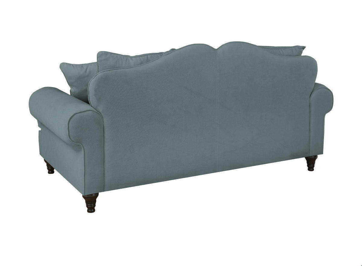 SOFA grau Landhaus, Couch 3-Sitzer 200 cm - Grau, Holz/Textil (200/95/100cm) - Furn.Design