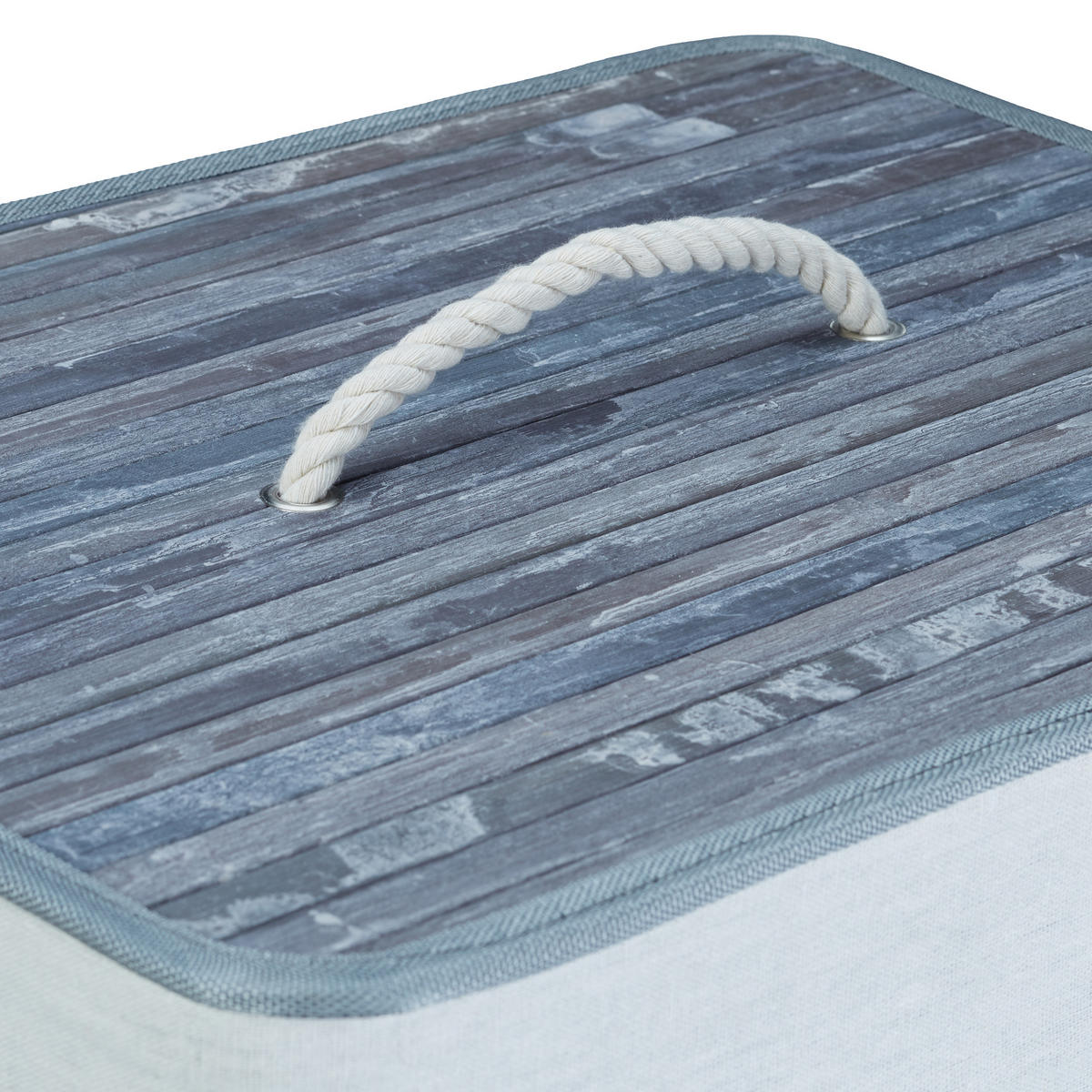 WÄSCHEKORB - Grau, Holz/Textil (43.5/65.5/33.5cm) - Relaxdays