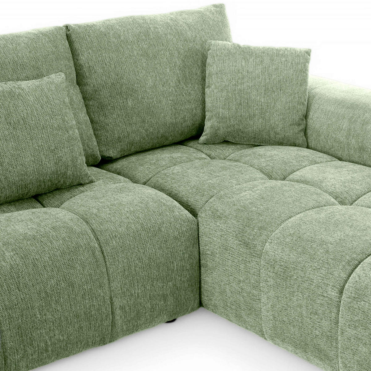 SOFA 3-Sitzer, Grün - Grün, Textil (205/270cm) - Oviala