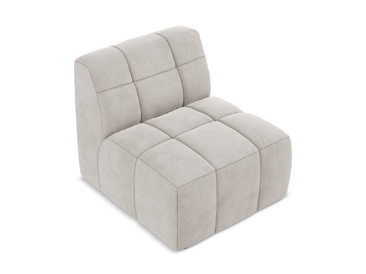 SOFAELEMENT Samt Stoff Beige - Creme/Schwarz, Holzwerkstoff/Kunststoff (75/77/90cm) - Makamii