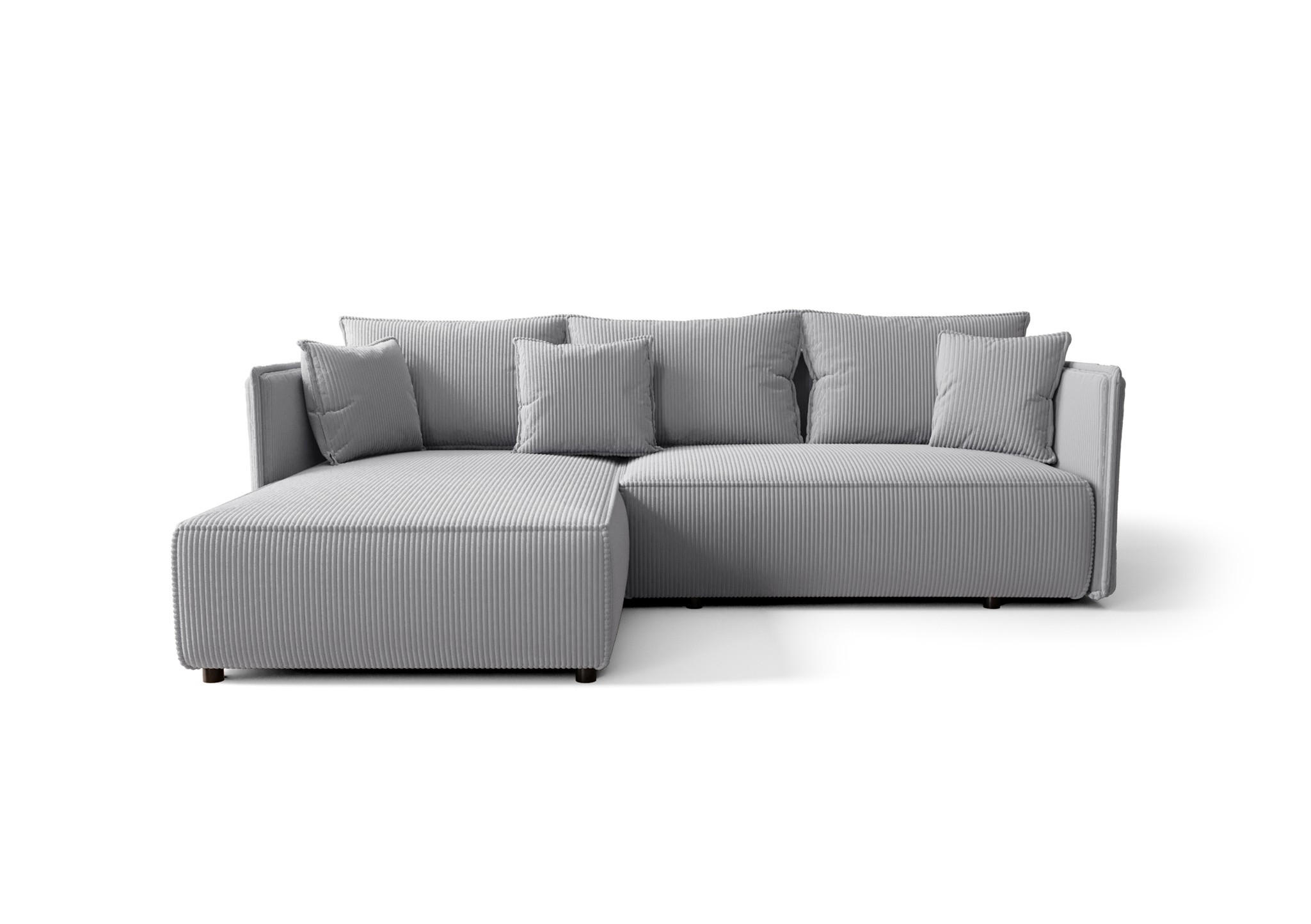 ECKSOFA Evora - Hellgrau, Holzwerkstoff/Textil (245/185cm) - Fun Möbel