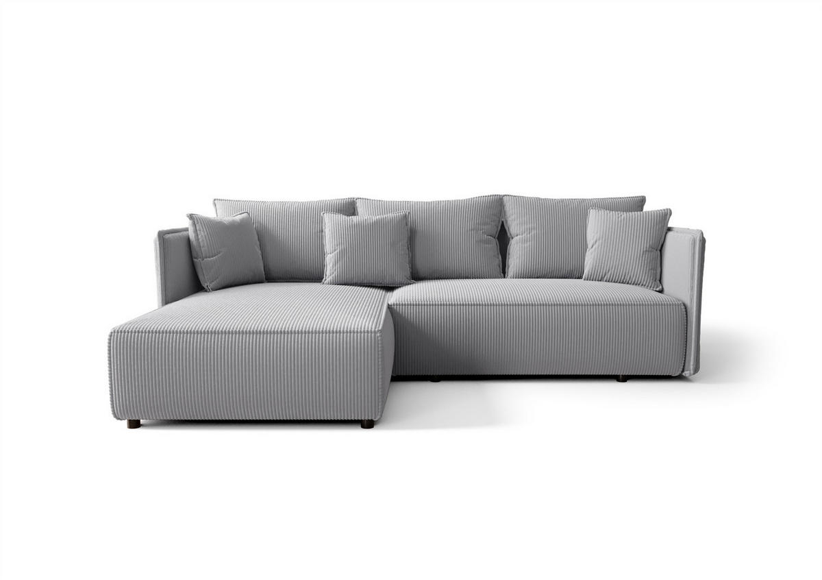 ECKSOFA Evora - Hellgrau, Holzwerkstoff/Textil (245/185cm) - Fun Möbel
