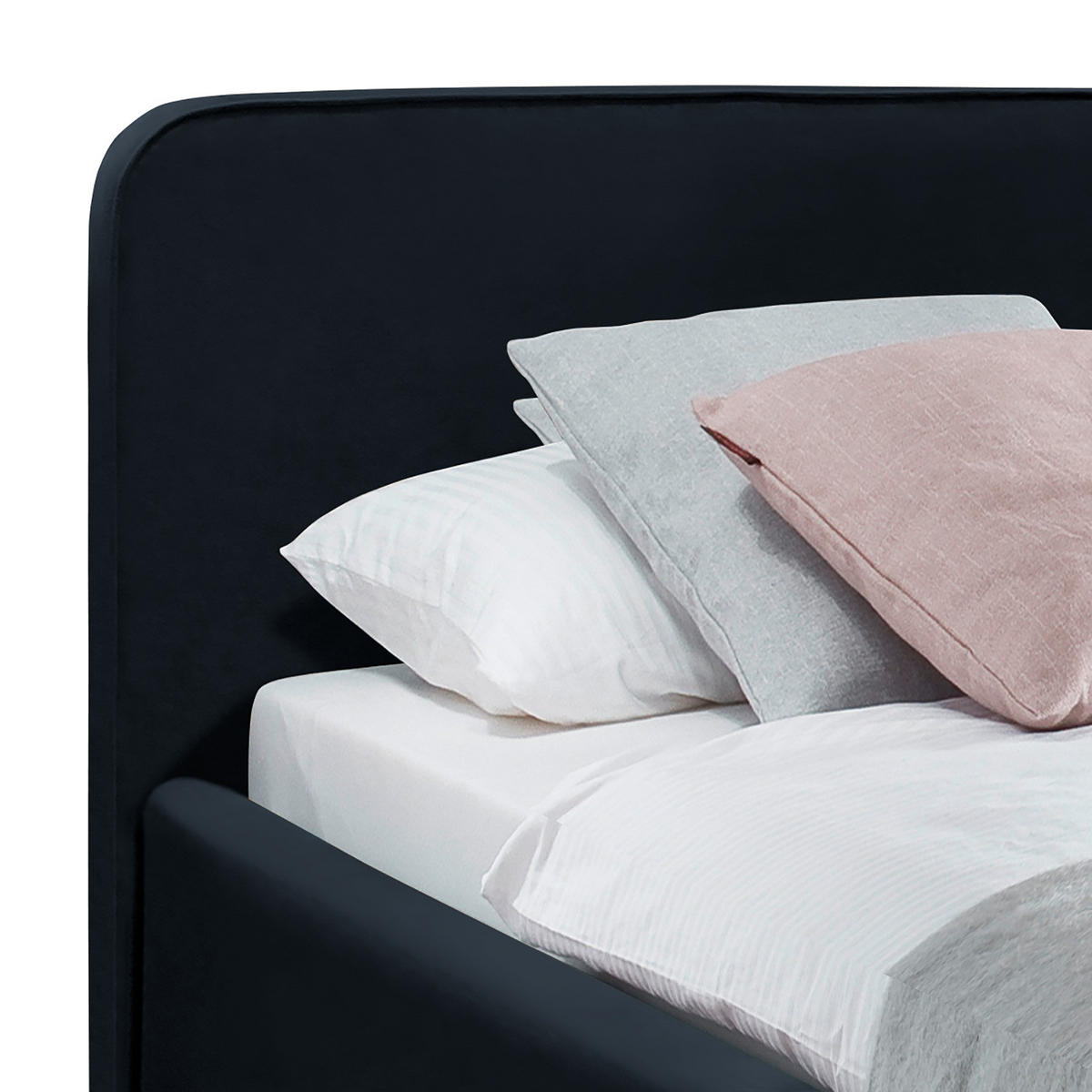 POLSTERBETT - Dunkelblau, Textil (200/200cm) - home24