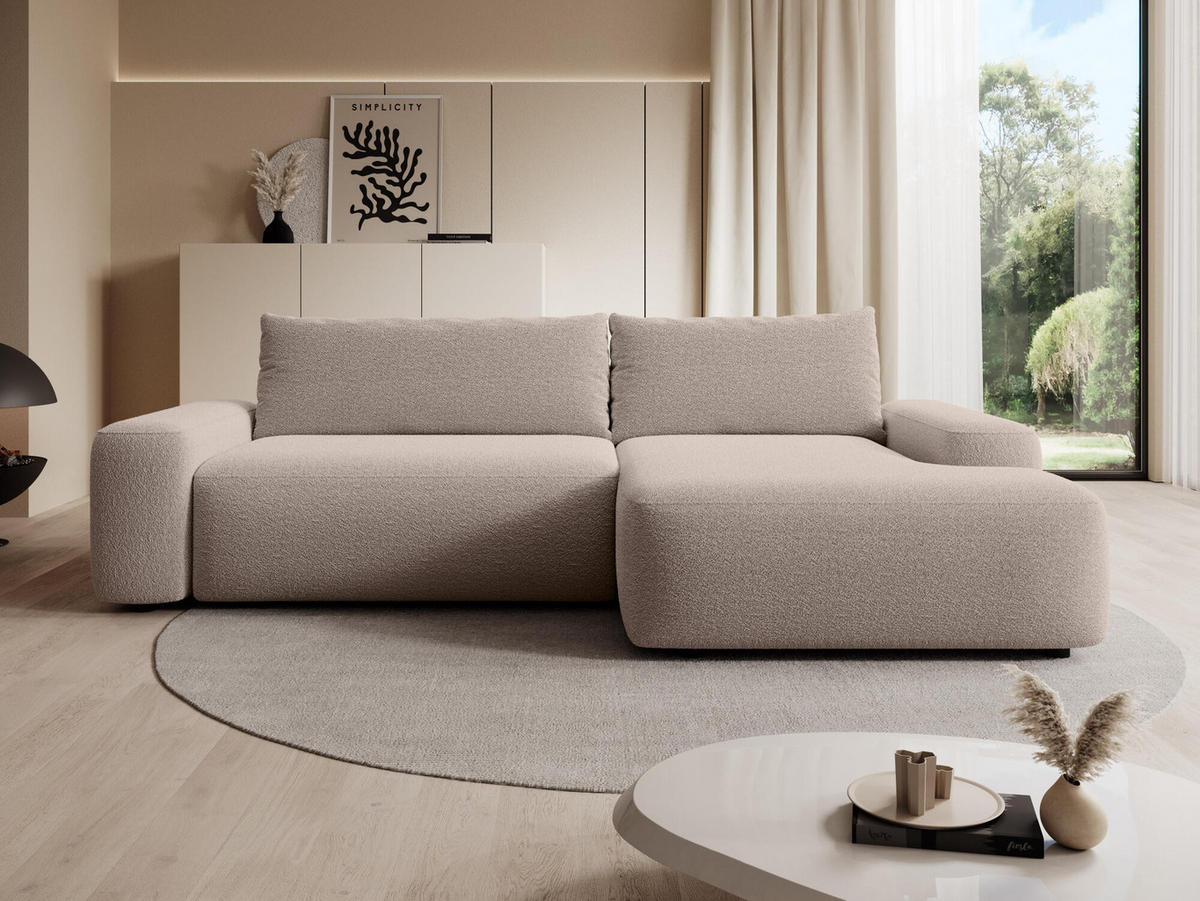 ECKSOFA LOOP Beige 264x162x87 cm - Beige, Textil (264/162cm) - FURNLUX