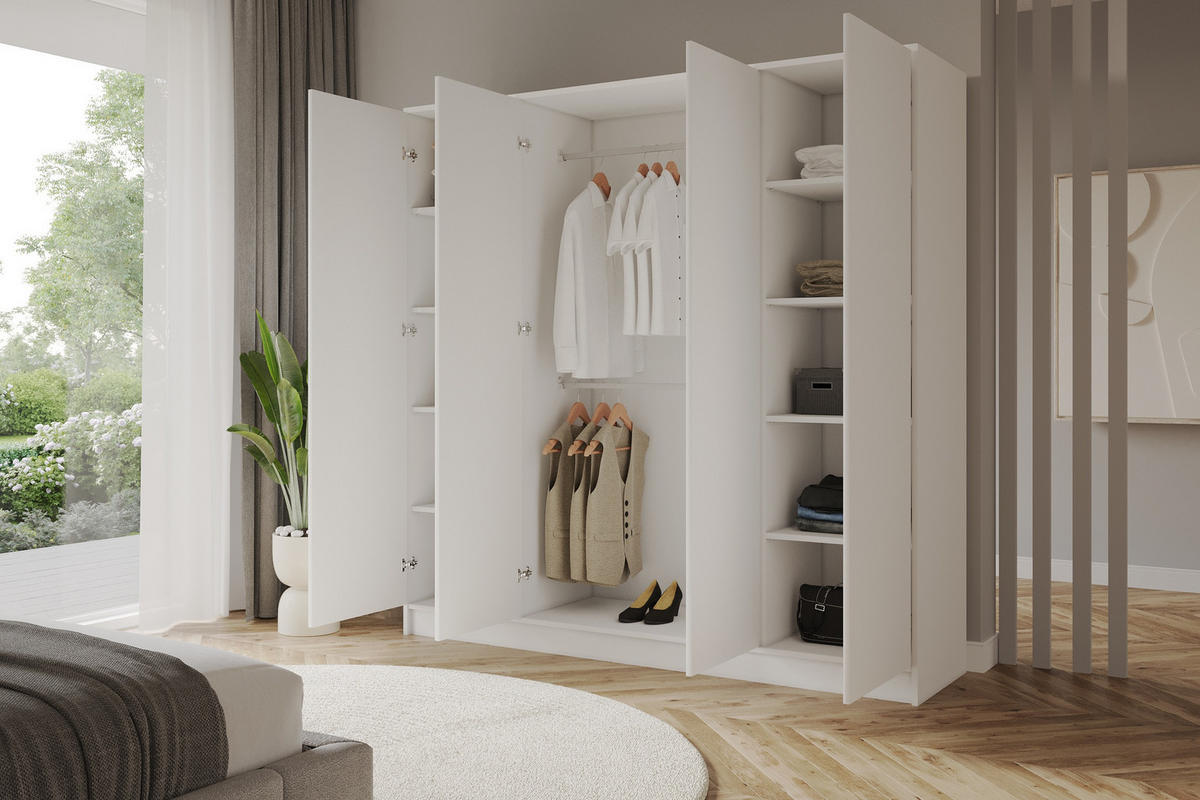 KLEIDERSCHRANK - GALA - 200 - Weiß - Weiß, Holzwerkstoff (200/200/51cm) - ALTDECOR