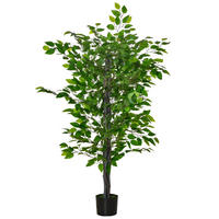 KUNSTPFLANZE DE-08575 135 cm mit Zementtopf Grün - Grün, Kunststoff (135cm) - ComfortXL