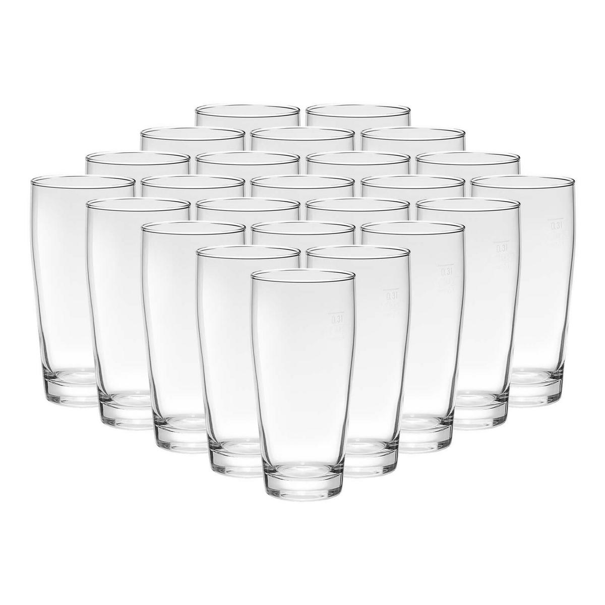 WILLI BECHER GEEICHT transparent 0,3 l 24er Set - Transparent, Glas (0.3L) - Van Well