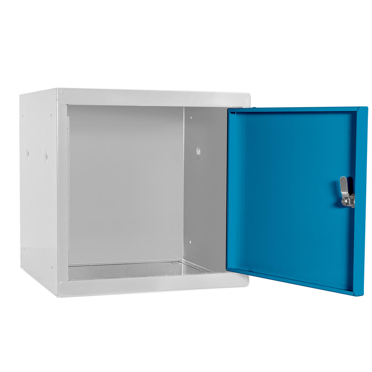 SCHLIESSFACHWÜRFEL Blocky mit Drehriegelschloss für Vorhängeschloss 40x40x40cm Lichtgrau/Lichtblau - Blau/Grau, Metall (40/40/40cm) - PROREGAL