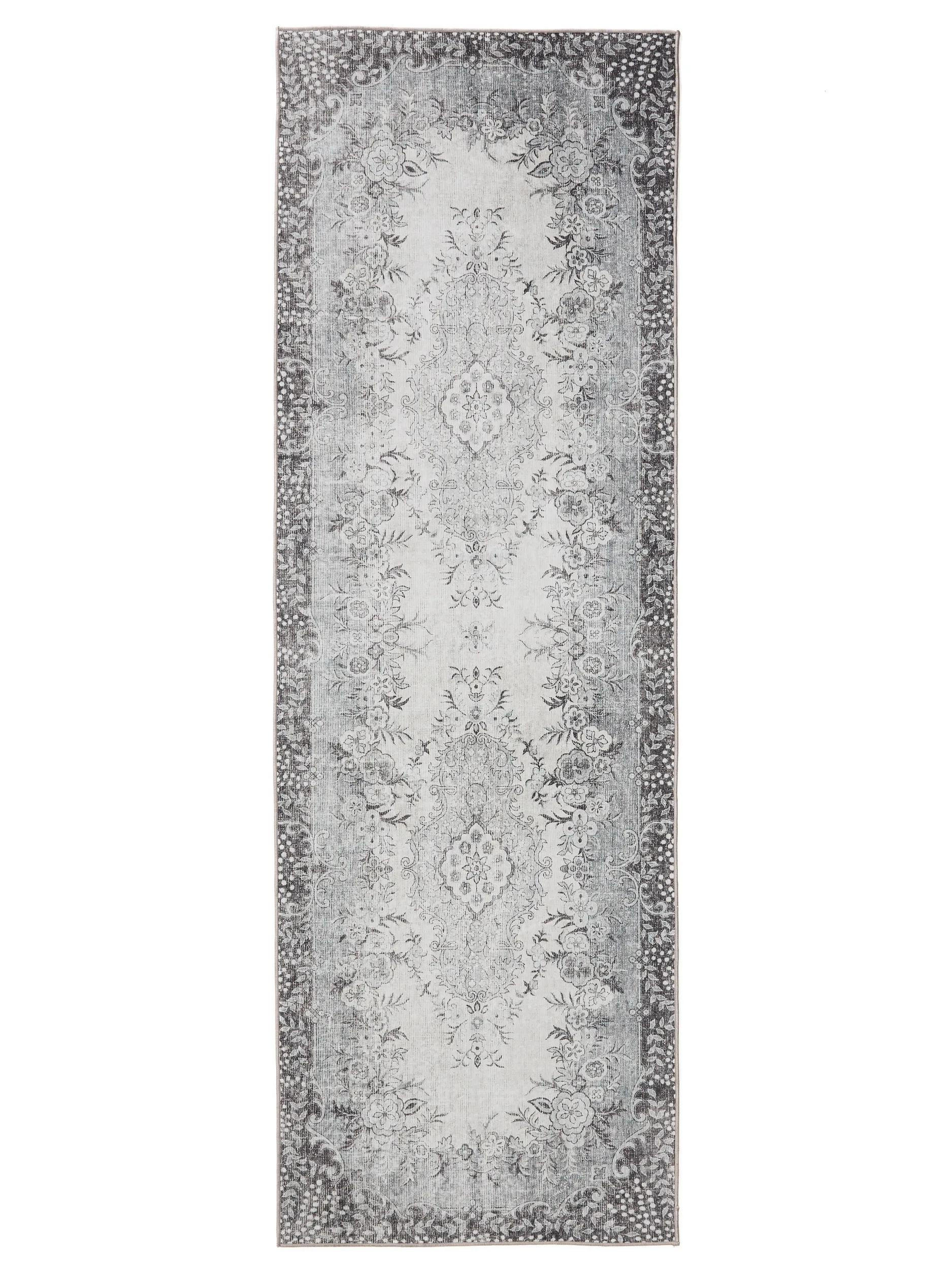 VINTAGE-LÄUFER George waschbar 80x240 cm - Schwarz/Grau, Kunststoff (80/240cm) - benuta