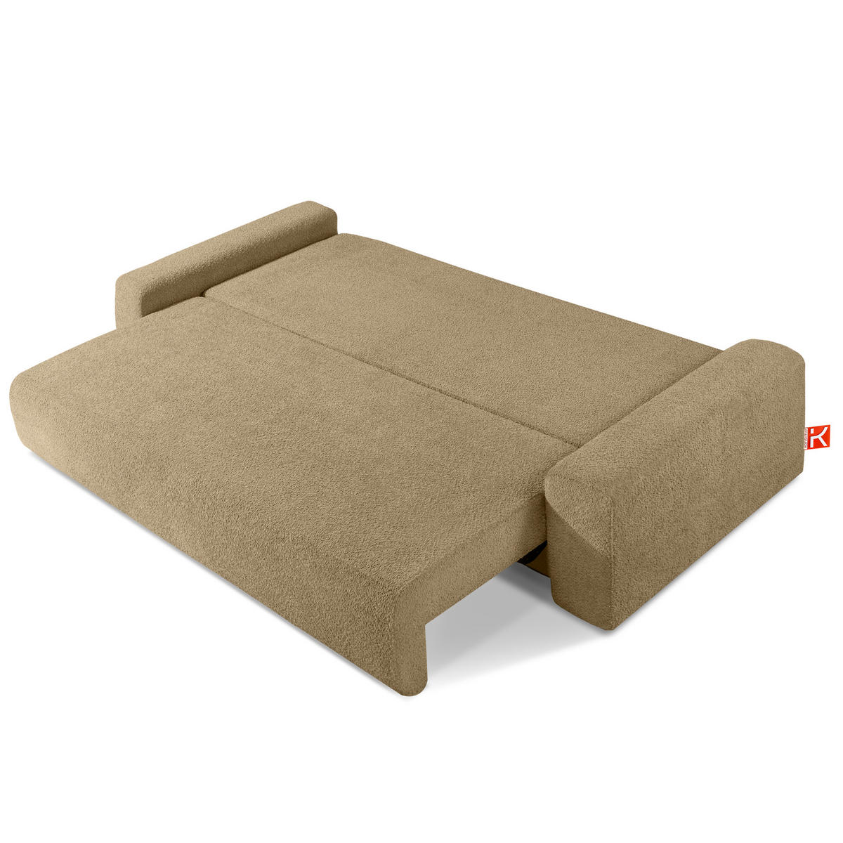 3-SITZER SCHLAFSOFA MOLLIS, Bouclé, Dunkelbeige - Hellbraun, Holz/Holzwerkstoff (250/93/108cm) - KONSIMO®