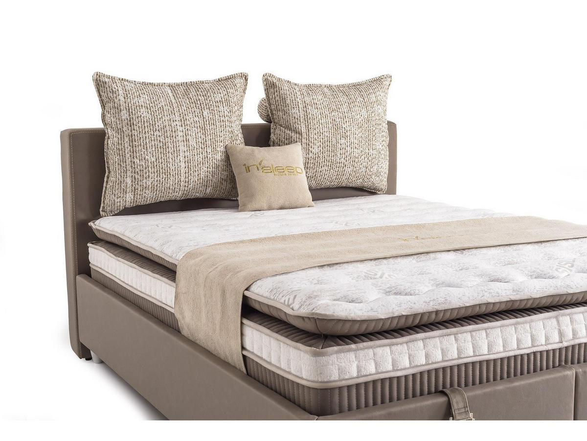 POLSTERBETTSET Monaco 120x200 Braun - Braun, Textil/Metall (120/200cm) - Villa Möbel