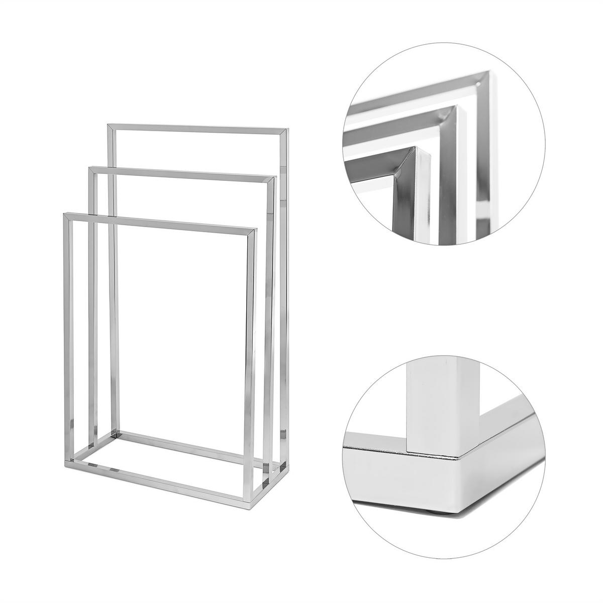 HANDTUCHSTÄNDER - Silberfarben, Metall (46/82/21cm) - Relaxdays