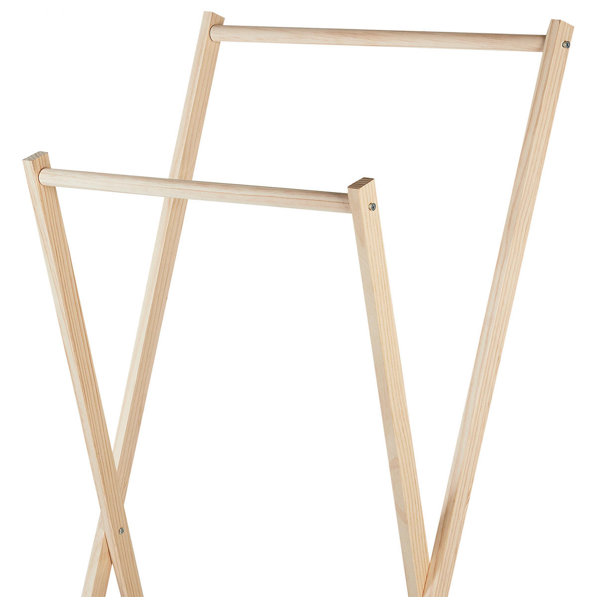 KLEIDERSTÄNDER Tannenholz hellbraun 155 cm Denver - Hellbraun, Holz (64/155/47cm) - Beliani