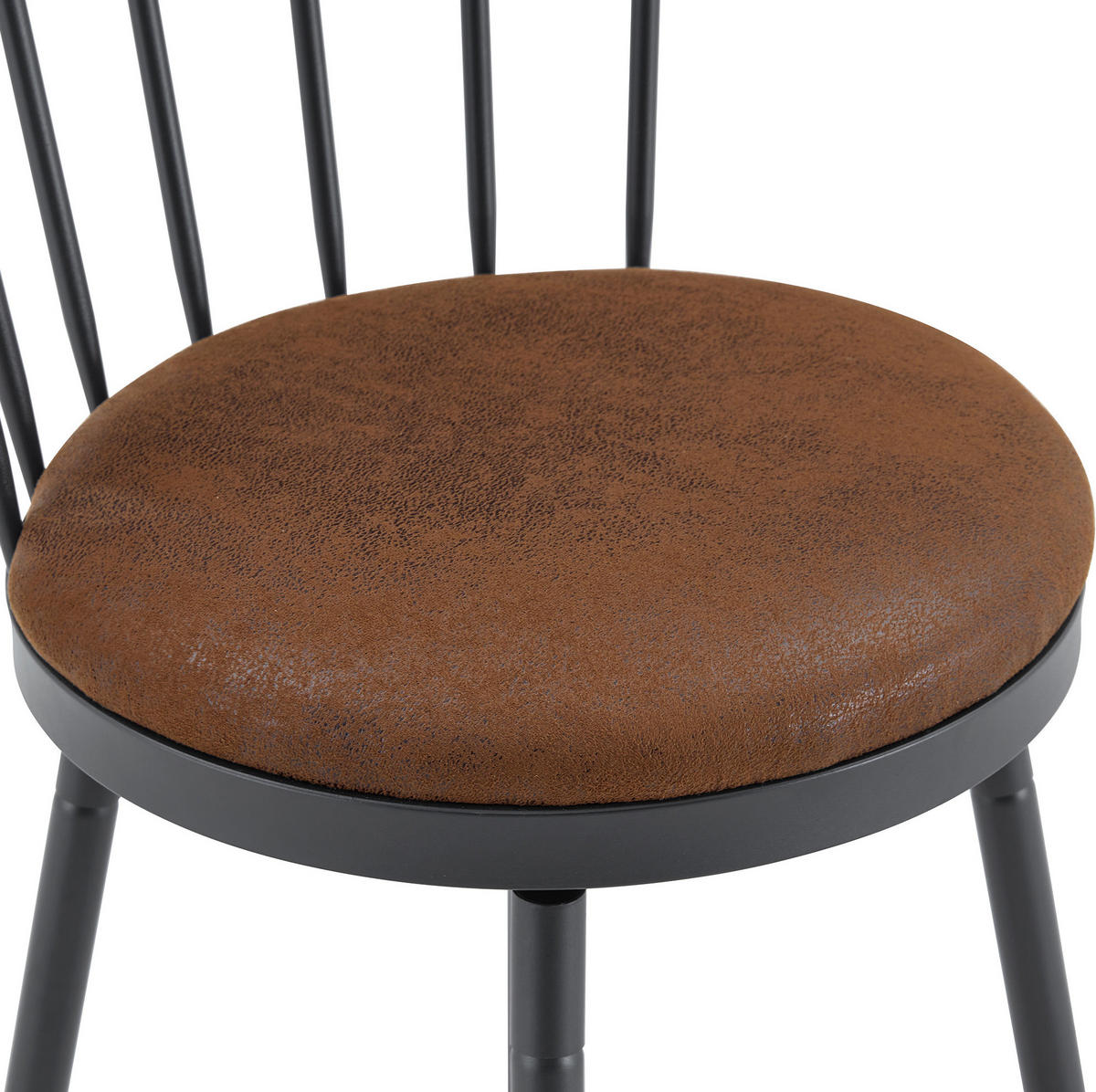 BARHOCKER Braun mit gepolstertem Sitz und Metallgestell - Braun, Textil (39/96/39cm) - MIVRAY