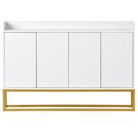 KÜCHENBUFFET mit LED-Beleuchtung und verstellbaren Einlegeböden, 120 x 30 x 80 cm, Weiß, Spanplatte - Weiß, Holzwerkstoff (120/80/30cm) - SONNENH