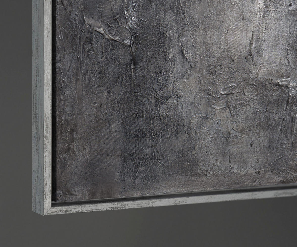 GEMÄLDE Erinnerung des Steins Schattenfugenrahmen Hellgrau 120x80 cm - Hellgrau, Holz (120/80cm) - YS-art gallery