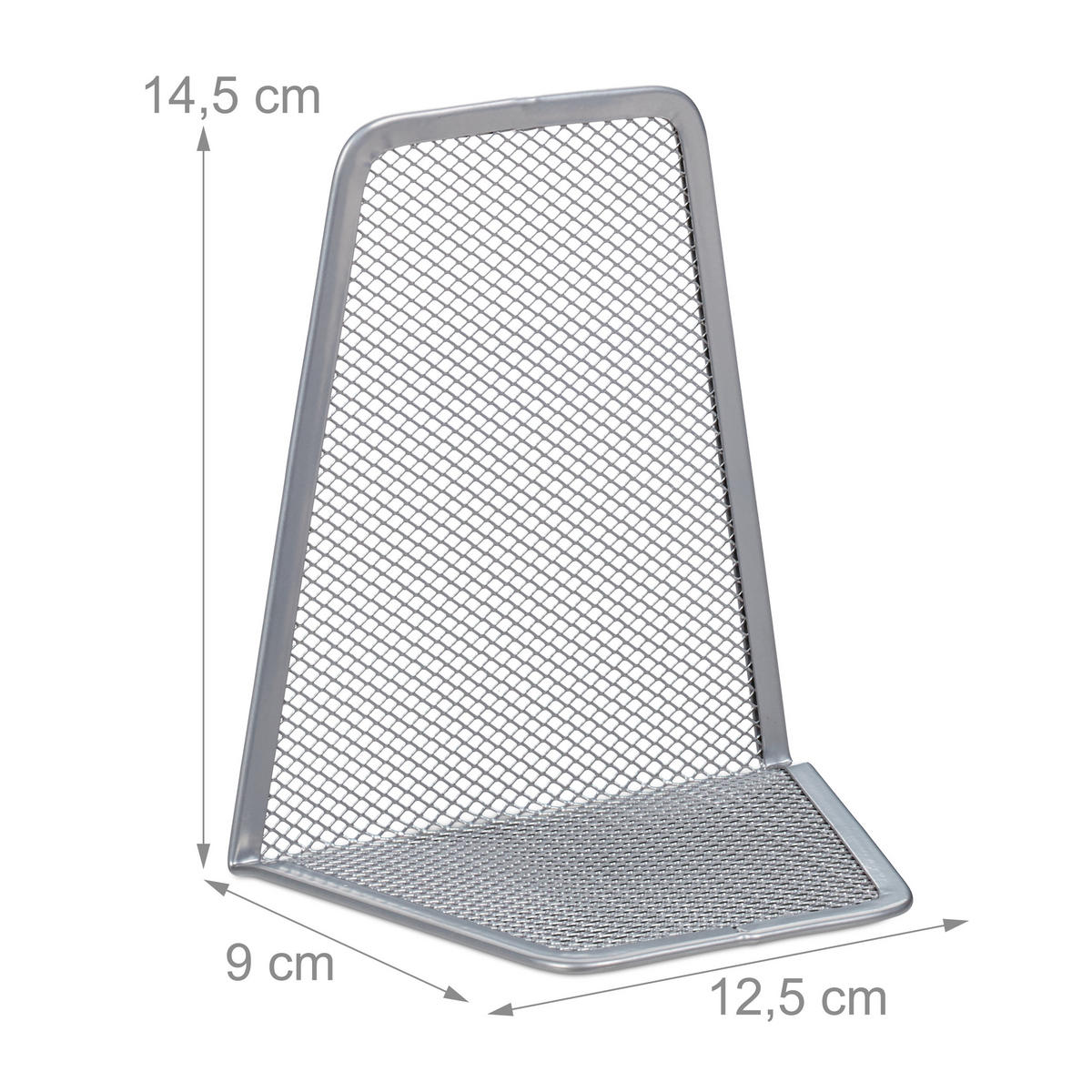2XKNIHOVÁ podpora - strieborná, kov (12.5/14.5/9cm) - Relaxdays