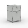 BÜRO-STANDCONTAINER, Metall, 40cm, 1 Schublade + 1 Hängeregistratur, Lichtgrau - Chromfarben/Silberfarben, Metall (40/62.7/39.7cm) - Versee