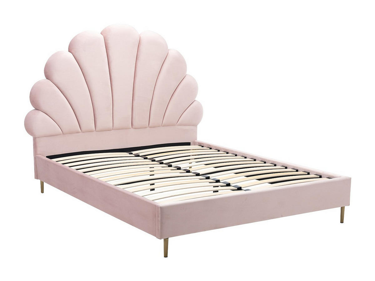 BETTRAHMEN - 2 Personen - Samt, Stoff - Rosa - Pink, Textil (160/200cm) - Vente-Unique