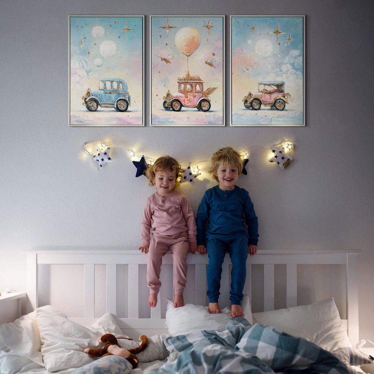 GEMÄLDE Märchenhafte Straße Schattenfugenrahmen Beige 120x60 cm - Beige, Holz (120/60cm) - YS-art gallery