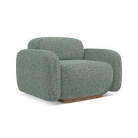 SESSEL Strukturstoff Stoff Grün - Braun/Hellgrün, Holz/Textil (110/73/95cm) - Makamii